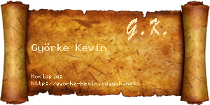 Györke Kevin névjegykártya